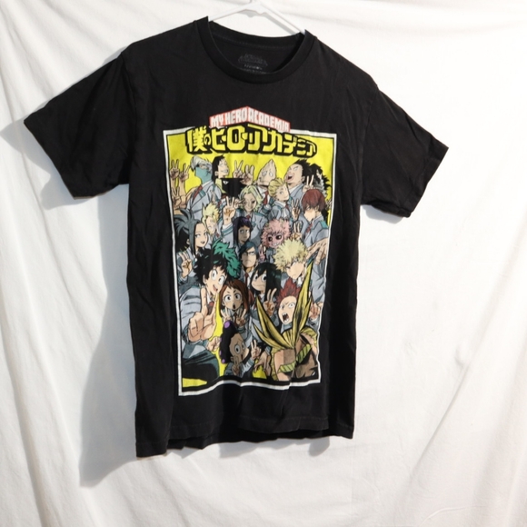 Funimation My Hero Academia Adult T Shirt Size  Black Short Sleeve - Picture 2 of 9